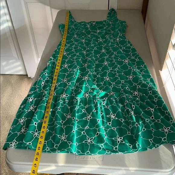 NWT Draper James Green Sundress with White Link-embroidery Size Medium - Picture 10 of 15